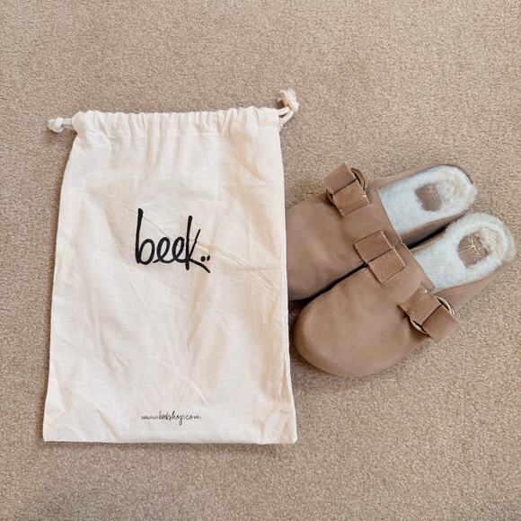 beek Shoes - Beek Women's Shearling-Lined Mules Vulture Beige Size 7